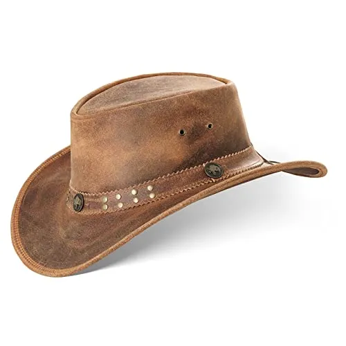 Black Forest Fox Buffalo Bill Western Cowboy Leder Hut Fuchs Braun Größe M