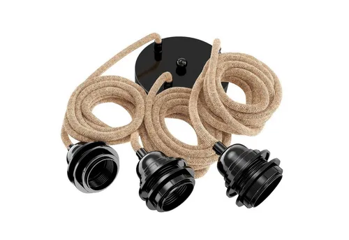 Hoopzi Pendelleuchte Beige - Vintage Hängelampe aus Naturmaterialien - Stilvolle Pendelleuchte im Vintage-Look, ideal für Wohnzimmer oder Esszimmer. Aus Naturmaterialien gefertigt, sorgt sie für eine gemütliche Atmosphäre und ist vielseitig einsetzbar.