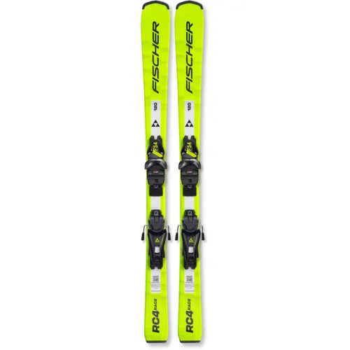 FISCHER Alpinski-Set RC4 RACE JR + FS 4 CA JRS - Kinder, gelb (90 cm) - Kinder Ski-Set mit RC4 RACE JR und FS 4 CA JRS Bindung, perfekt für junge Rennfahrer und ideal für schnelle Fortschritte auf der Piste.