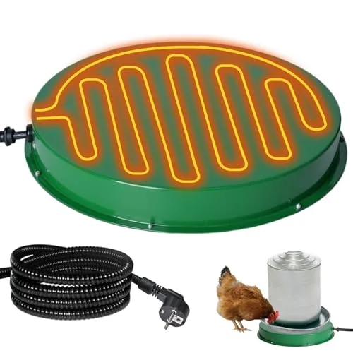 Plutohiker Heizplatte für Geflügeltränke,Metall Heizung für Hühnertränke,Tränkenheizung mit Thermostat,Ø 31 cm Tränkenwärmer, 220V 50W 1 Stück