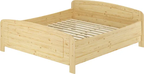 Seniorenbett extra hoch 180x220 Doppelbett Kiefer massiv Holzbett wählbares Zubehör V-60.44-18-220Rollrost inkl.