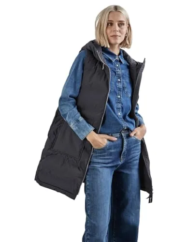 Street One Steppweste in Dunkelblau - 36 - Funktionsjacke mit fixierter Kapuze, Reißverschluss und praktischen Eingrifftaschen - ideal für einen stylischen Look an kühleren Tagen.