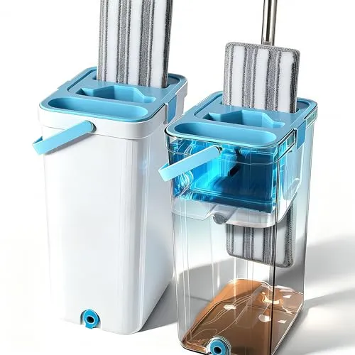 Wischmopp und Eimer Set mit Auswringer – Selbstreinigendes Bodenreinigungssystem