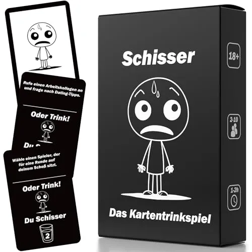 SCHISSER Karten Trinkspiel, Kartenspiele für Erwachsene, Partyspiele für lustige Kartenspiel Spieleabende, Party Games, Gesellschaftsspiele für Erwachsene, Junggesellenabschied Drinking Game
