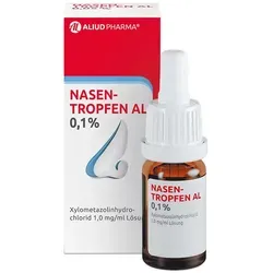 Nasentropfen AL 0,1 % bei Schnupfen - Arzneimittel zur effektiven Abschwellung der Nasenschleimhaut bei akutem Schnupfen, dank des Wirkstoffs Xylometazolin für sofortige Linderung.