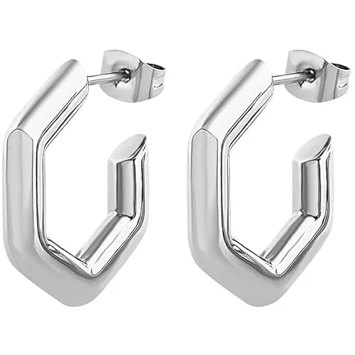 Juwel BREIL Sammlung HEXAGONIA Ohrringe aus Stahl in Silber - Elegante Ohrringe aus hochwertigem Stahl, Maße 20 mm, perfekt für stilbewusste Damen.