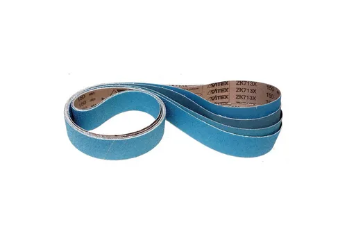 VSM ZK713X Schleifband 50 x 2000 mm - 4-teiliges Premium-Set - Schleifgürtel in Industriequalität, selbstschärfend und ideal für Metallbearbeitung. Enthält Körnungen P80, P100, P120 und P150 für vielseitige Anwendungen.
