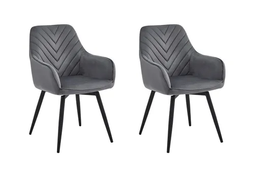 Drehstuhl Esszimmerstuhl Samt 2er Set Dunkelgrau, 360° drehbar, bis 110 kg belastbar - Dieses elegante 2er Set Esszimmerstühle vereint modernes Design mit Funktionalität. Die drehbare Sitzfläche und der hochwertige Samtbezug bieten Komfort und Stil für jedes Zuhause. Ideal für Esszimmer, Wohnzimmer oder Home-Office.