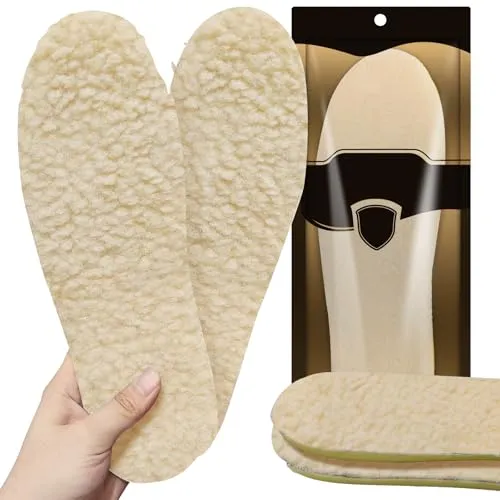 Weiche Schuheinlagen Komfort Einlagen,Warme Isolierende Einlagen für den Winte,Foam Einlegesohlen,Einlegesohlen für Herren & Damen,Beige(43-44)