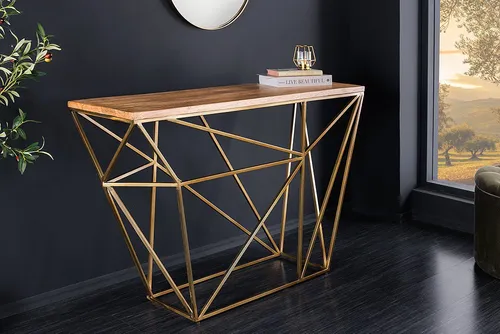 riess-ambiente Konsolentisch DIAMOND 120cm aus Mangoholz mit Metallgestell - Eleganter Konsolentisch aus hochwertigem Mangoholz mit einem stabilen Metallgestell. Ideal für Eingangsbereich und Wohnzimmer, bietet er eine stilvolle Ablagefläche und ist pflegeleicht.