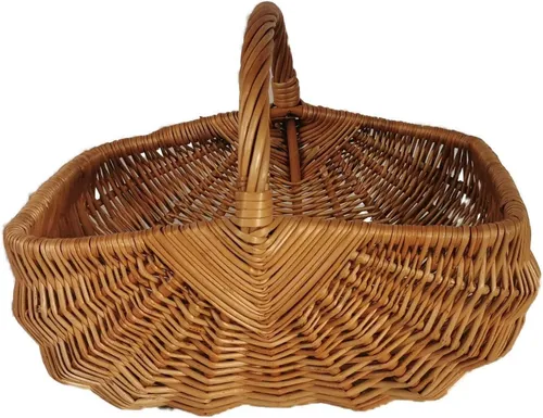 natuleo by pokuc Flaschenkorb Einkaufskorb aus Weide Braun 43x31x36 cm 