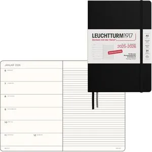 Leuchtturm1917 A5 Buchkalender Wochenplaner 2025/26 - Akademischer 18-Monats-Notizkalender von Juli 2025 bis Dezember 2026 im handlichen A5-Format mit praktischer Wochenansicht und vielen Zusatzfunktionen für optimale Planung.