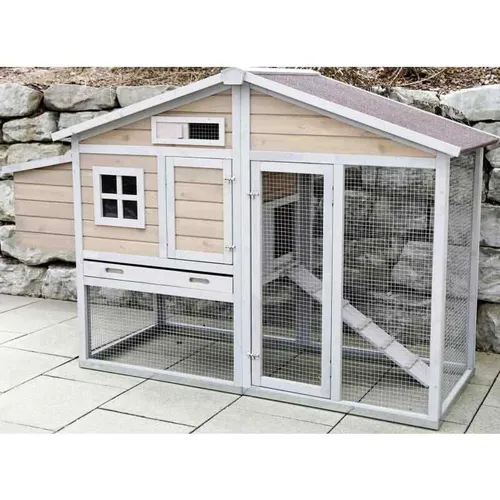 Kerbl Hobbyfarming Hühnerstall Bonny - 181x65x118 cm, mit Metallrahmen für optimalen Holzschutz und einfache Reinigung