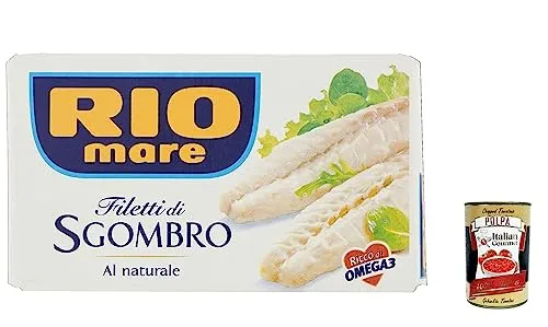3x Rio Mare Makrelenfilets in Salzlake, 125g + Italian Gourmet polpa 400g