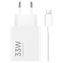Xiaomi MDY-16-EF 33W Ladegerät mit USB-C 3A Kabel - Weiß - Handy-Ladegeräte: 33W Ladeleistung für schnelles Laden, ideal für Reisen mit universeller Spannungsanpassung (100-240V) und sicherem Design.