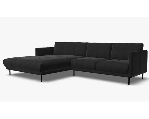 Ecksofa Rolf Benz freistil 133 Recamiere links Leder schwarz 307x185cm