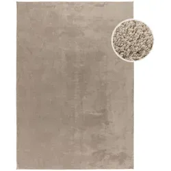 carpet city Kurzflor-Teppich Taupe 80x140 cm - Moderne Teppiche, waschbar und Oeko-Tex® Standard 100 – für ein hygienisches und gemütliches Zuhause, ideal auch im Kinderzimmer mit rutschfestem Rücken.