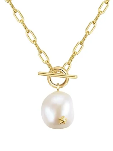 Glanzstücke München Silberkette Gelbgold mit Süßwasser-Zuchtperle - Ketten ohne Anhänger, aus hochwertigem 925 Sterlingsilber mit Gelbgoldbeschichtung, ideal für trendbewusste Damen und perfekt für Layering.