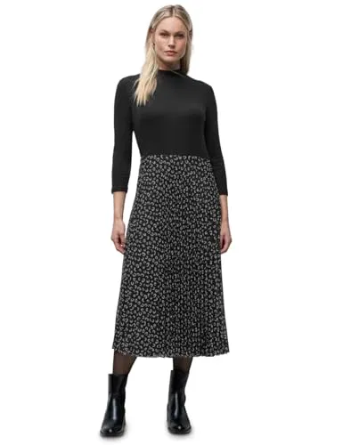 Damen Kleid mit Plissée-Rock in schwarz von Street One