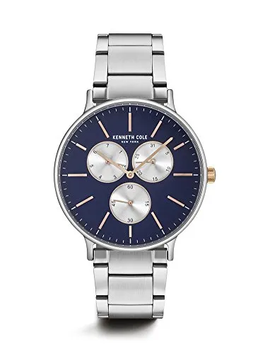 Kenneth Cole Unisex-Erwachsene analog Quarz Uhr mit Edelstahl Armband KC14946008