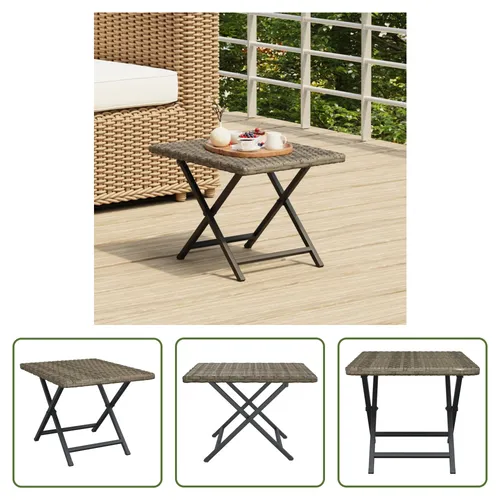 The Living Store Klapptisch Grau 45x35x32 cm – Praktischer Gartentisch