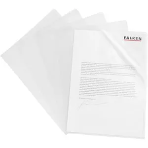Falken Sichthüllen Standard, 11297371F, transparent, A4, genarbt, 0,12 mm, aus PP, 100 Stück