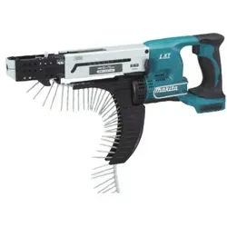 Makita Magazinschrauber DFR750Z - Akku 18V, leistungsstarker 4-poliger Motor mit einstellbarem Tiefenanschlag und lautloser Kupplung