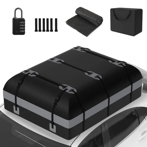 Puluomis Faltbare Dachbox 600L für Autos - Praktische Dachbox mit 600L Volumen, faltbar und wasserdicht, ideal für den Transport von bis zu 4 Snowboards oder Skiern. Perfekt für Reisen und Outdoor-Aktivitäten.
