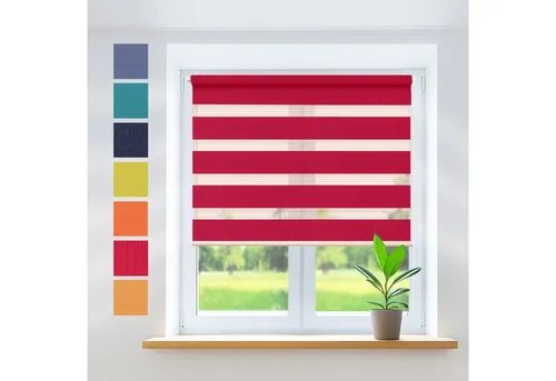 Doppelrollo Klemmfix, ohne Bohren, Sichtschutz, Rikmani, Klemm- oder Schraubmontage, Moderne Optik, Klemm- oder Schraubmontage, Sicht- und Sonnenschutz