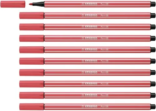 STABILO - Premium-Filzstift - Pen 68-10er Pack - rostrot
