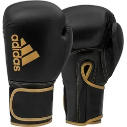 adidas Hybrid 80 Boxhandschuhe 12 oz, Schwarz/Gold - Punchinghandschuhe mit mehrlagiger Polsterung für optimale Dämpfung und AEROREADY-Technologie zur Feuchtigkeitsregulierung, ideal auch für Anfänger.