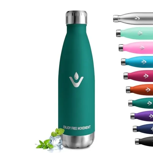 Isolierflasche 500ml, Thermosflasche Kohlensäure Geeignet, Edelstahl Trinkflasche BPA-Frei, Thermoskanne Vakuum, BPA-Frei Auslaufsicher Wasserflasche, für Sport, Reisen, Jungs, Mädchen, Outdoor