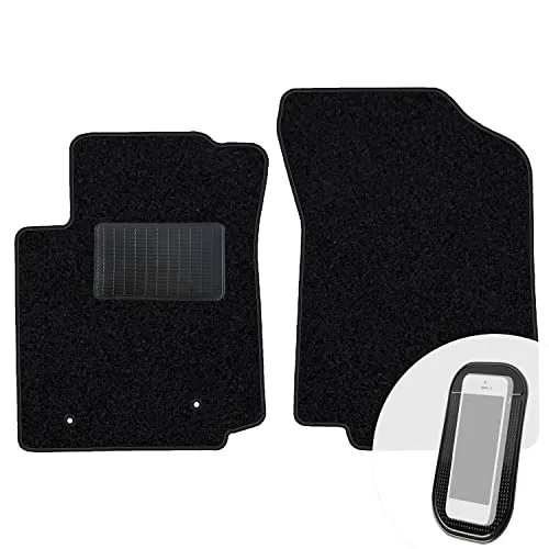 moto-MOLTICO Vorne Fußmatten Auto Velours Autoteppiche Schwarz Automatten Set 2-teilig passend für Toyota Aygo II ab 2014