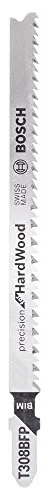 Bosch Stichsägeblatt Extraclean for HardWood T308BFP 5er Pack - Sägeblätter für Holzarbeiten, ideal für präzise Schnitte und saubere Oberflächen, perfekt für DIY-Projekte und professionelle Anwendungen.