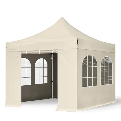 TOOLPORT Faltzelt Faltpavillon Professional 3x3 m in beige von Toolport