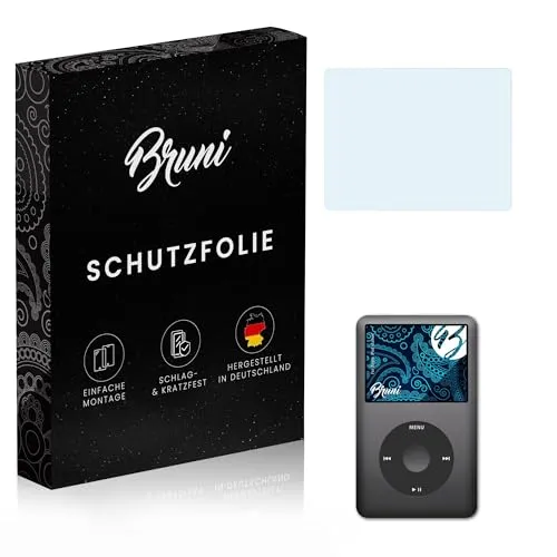 Bruni Schutzfolie kompatibel mit Apple iPod classic Folie, glasklare Displayschutzfolie (2X)