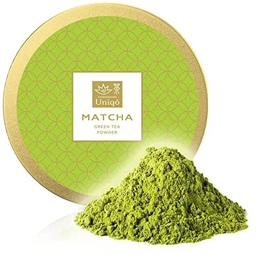 Tea Uniqo – Reinstes Matcha Pulver aus erster Ernte, Matcha Tee laborgeprüft in 100g Dose
