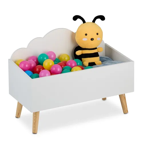 Kindertruhe Spielzeugkiste - Aufbewahrung für Spielzeug und Bücher - Spielzeugkisten für Kinder, aus robustem MDF, ideal zur Aufbewahrung und Ordnung von Spielzeug und Büchern, für ein aufgeräumtes Kinderzimmer.