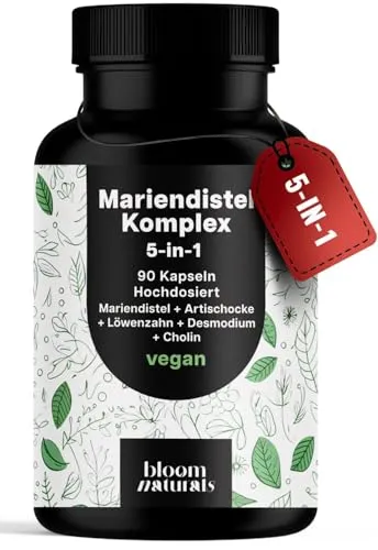 Mariendistel Artischocke Löwenzahn Komplex – 90 Vegane Kapseln für Ihre Ernährung