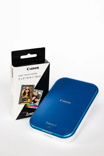 Canon Zoemini 2 Marineblau – Mobiler Mini Fotodrucker - Tintenstrahldrucker für unterwegs, mit ZINK-Technologie für tintenfreies Drucken und 30 ZINK-Fotopapieren für kreative Erinnerungen.
