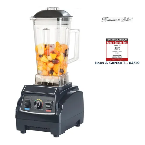 Rosenstein & Söhne Profi-Retro-Standmixer - Standmixer mit 1.500 W Leistung, BPA-frei und bis zu 28.000 U/min – ideal für cremige Smoothies und Suppen im Retro-Design.