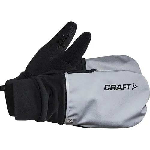 Craft Unisex Hybrid Weather Glove 1903014 Silver/Black, XS - Langlaufhandschuhe für anspruchsvolle Bedingungen, mit 2-in-1 Funktionalität und winddichter Abdeckung – ideal für Athleten und Freizeitaktivitäten.