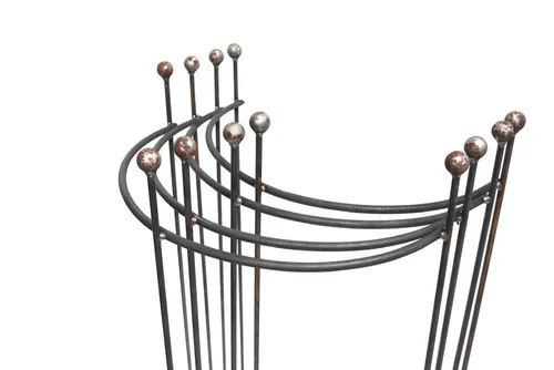 Hirsch Terracotta Rankgitter 4er Set - Halbrunde Staudenhalter mit Kugel - Spaliere für Garten und Balkon, stabiler Staudenhalter aus massiven Rundeisen, ideal für Pflanzenstütze in der Wachstumszeit.