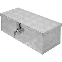 ECD Germany Alu Werkzeugkasten - abschließbar und robust - Werkzeugkasten aus massivem, handverlötetem Aluminium, wasserfest und stoßsicher. Ideal für Baustellen, Landwirtschaft oder Transportfahrzeuge. Mit 2 Schlüsseln abschließbar für sicheren Schutz.
