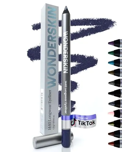 Wonderskin 1440 Longwear Lila Eyeliner-Stift, 3er-Pack – Wasserfester, anspitzbarer Kajalstift & wischfester blau-violetter Kajalstift (Blueberry)