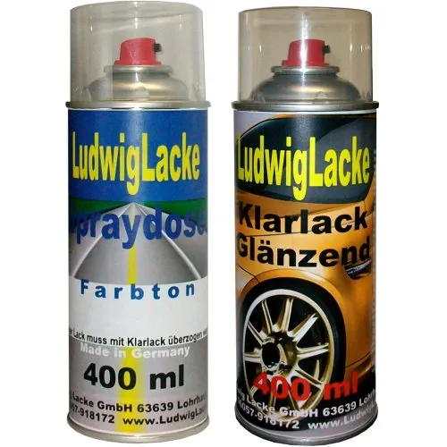 Ludwiglacke Inarisilber L94A Y4 für VW Spraydosen Set Autolack& Klarlack je 400ml