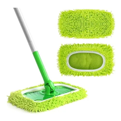 GIDWRIY 2 Stück Feuchte Bodentücher Waschbar,Bodenwischer Feucht Waschbar für Swiffer,Wiederverwendbare Mops,Wischmopp Bezug Mikrofaser,Trockene BodentüCher,Nachfüll Moppkopf Pads für Reinigung