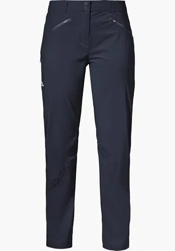 Schöffel Damen Pants Hestad L, robuste, schnell trocknende Outdoor Hose, Damen Hose mit bequemer Passform und vorgeformtem Knie; Navy Blazer, 46