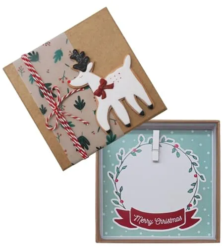 ZauberDeko Geldgeschenk Weihnachten Verpackung Geschenk Personalisiert Natur Rentier Schleife Kranz Gutschein