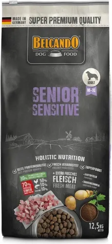 BELCANDO Senior Sensitiv 12,5 kg - Premium Hundefutter für ältere Hunde - Hundefutter für sensible Senioren, reich an leicht verdaulichem Geflügel und Kartoffeln, unterstützt gesunden Stoffwechsel und Zellschutz.
